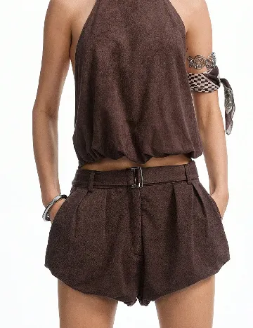 Pantaloni scurti SHEIN, maro