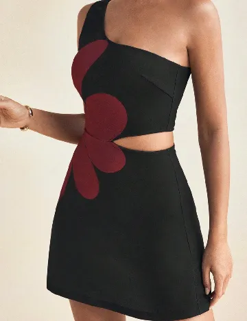 Rochie scurta SHEIN, rosu/negru