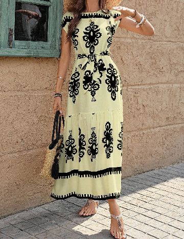 Rochie lunga SHEIN, galben/negru