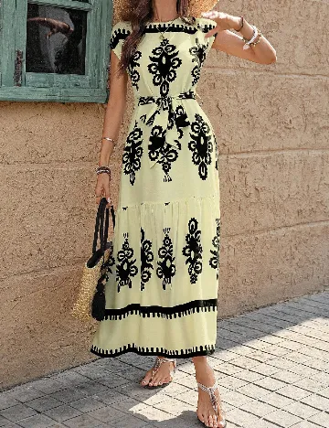 Rochie lunga SHEIN, galben/negru