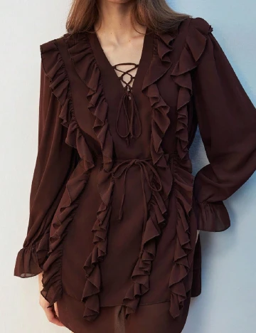 Rochie scurta SHEIN, maro