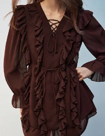 Rochie scurta SHEIN, maro