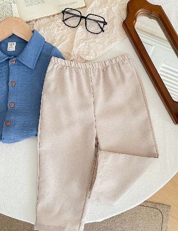 Compleu Shein Kids, albastru/crem