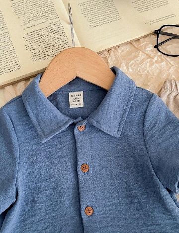 Compleu Shein Kids, albastru/crem