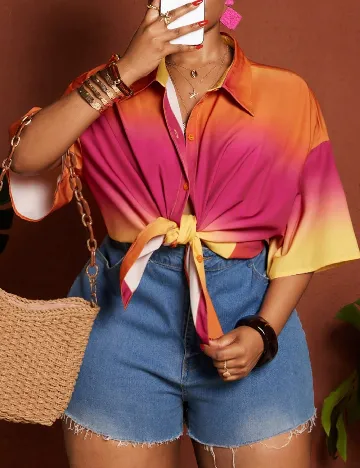 Camasa Oversize SHEIN CURVE, mix culori