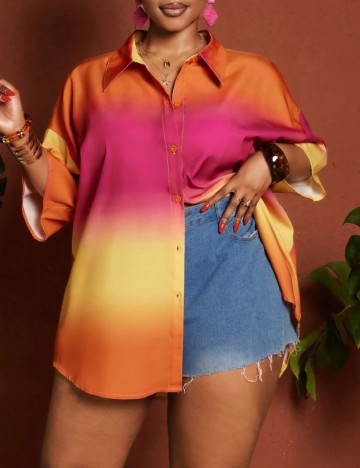 Camasa Oversize SHEIN CURVE, mix culori