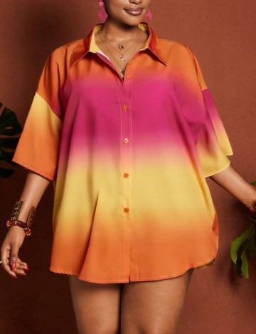 Camasa Oversize SHEIN CURVE, mix culori