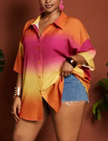 Camasa Oversize SHEIN CURVE, mix culori