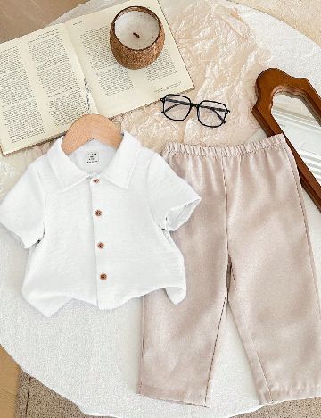 Compleu Shein Kids, alb/crem