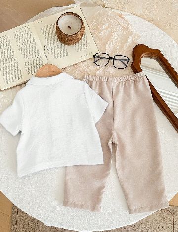 Compleu Shein Kids, alb/crem