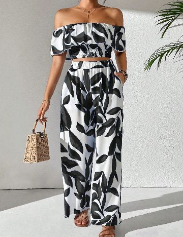 Compleu SHEIN, alb/negru