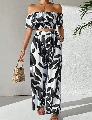 Compleu SHEIN, alb/negru