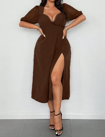 Rochie medie SHEIN CURVE, maro