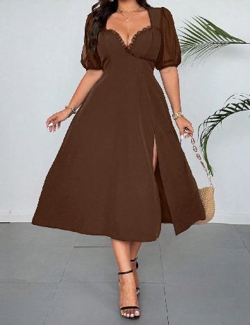 Rochie medie SHEIN CURVE, maro