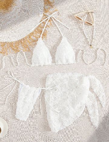 Costum de baie SHEIN, alb