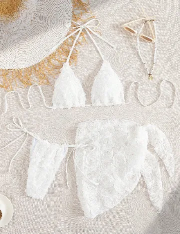 Costum de baie SHEIN, alb