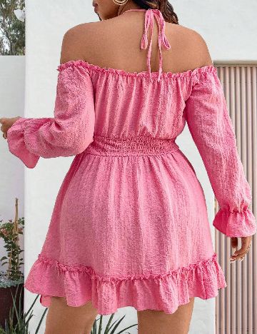 Rochie scurta SHEIN CURVE, roz