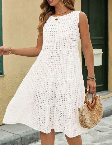 Rochie medie SHEIN CURVE, alb