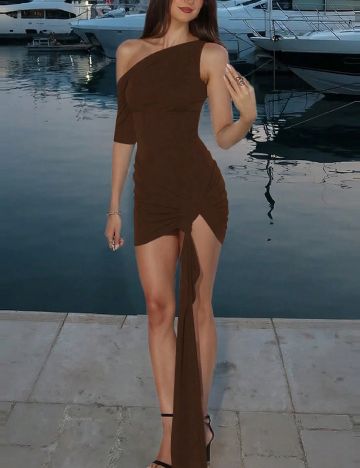 Rochie scurta SHEIN, maro