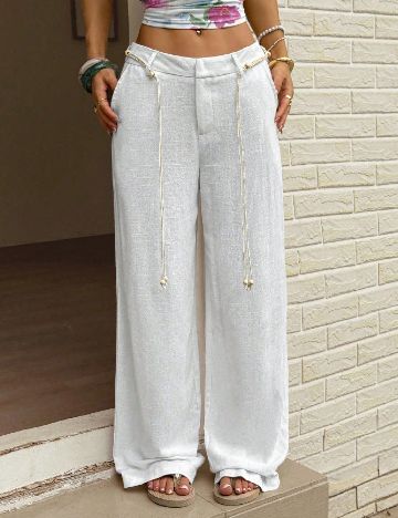 Pantaloni SHEIN, alb