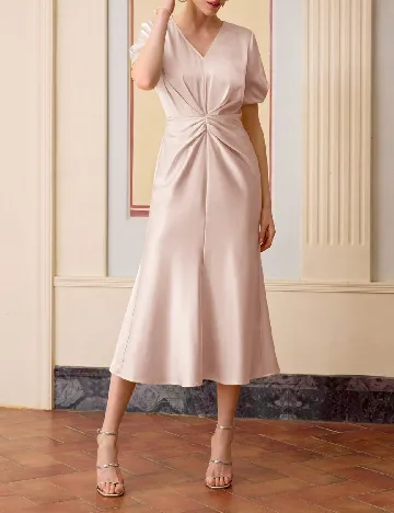 Rochie lunga MOTF, roz pal