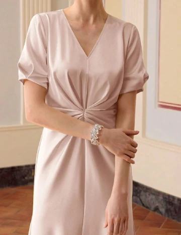 Rochie lunga MOTF, roz pal