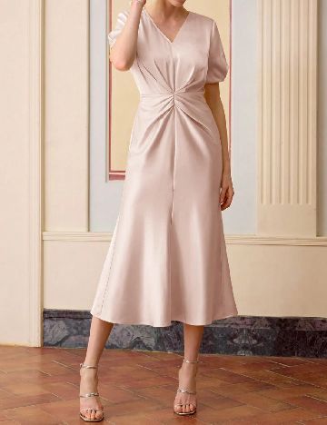 Rochie lunga MOTF, roz pal