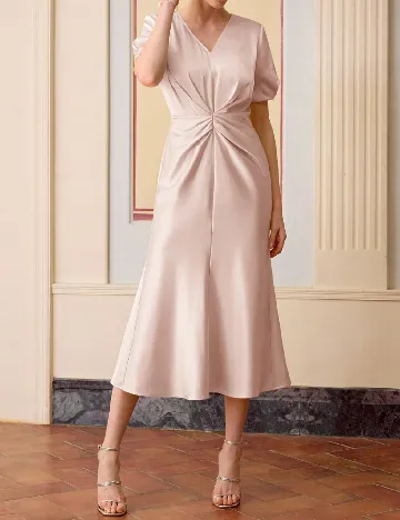 Rochie lunga MOTF, roz pal