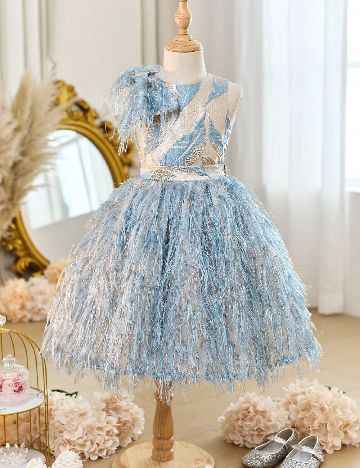 Compleu Shein Kids, crem/albastru