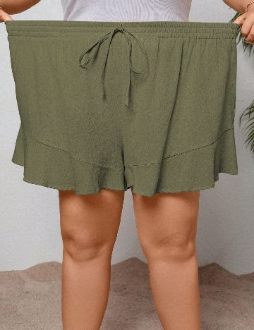 Set Pantaloni scurti 2 perechi SHEIN CURVE, verde/negru