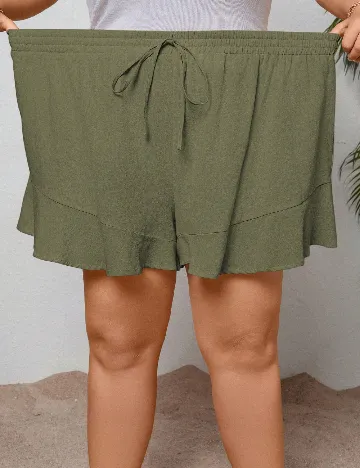 Set Pantaloni scurti 2 perechi SHEIN CURVE, verde/negru