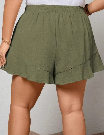 Set Pantaloni scurti 2 perechi SHEIN CURVE, verde/negru