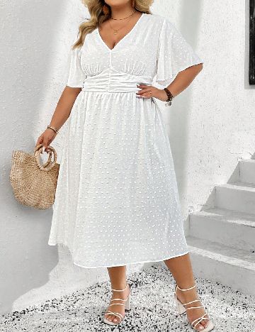 Rochie medie SHEIN CURVE, alb