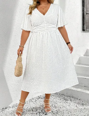 Rochie medie SHEIN CURVE, alb