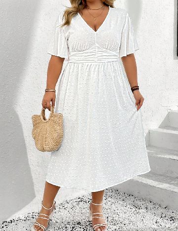 Rochie medie SHEIN CURVE, alb