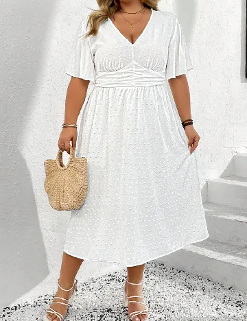 Rochie medie SHEIN CURVE, alb