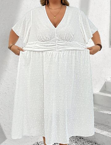 Rochie medie SHEIN CURVE, alb