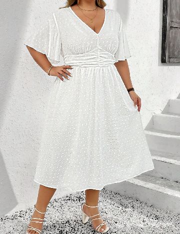Rochie medie SHEIN CURVE, alb