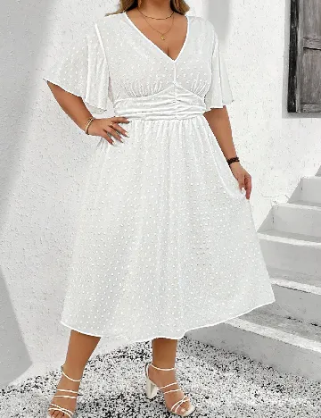 Rochie medie SHEIN CURVE, alb