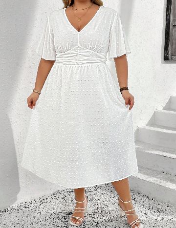 Rochie medie SHEIN CURVE, alb