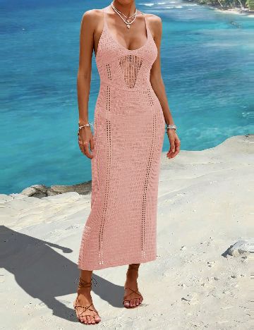 Rochie de plaja SHEIN, roz