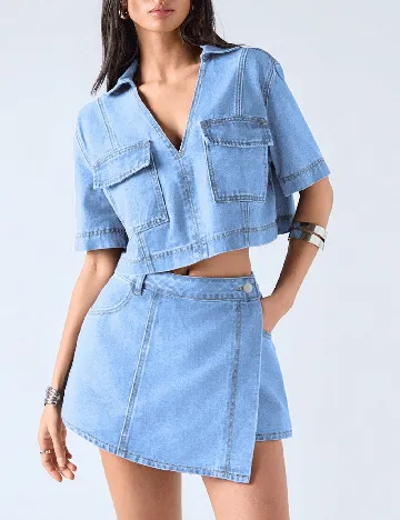 Fusta pantalon SHEIN, albastru