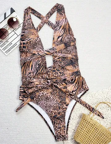 Costum de baie SHEIN, animal print