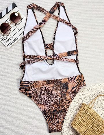 Costum de baie SHEIN, animal print