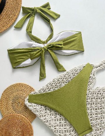 Costum de baie SHEIN, verde