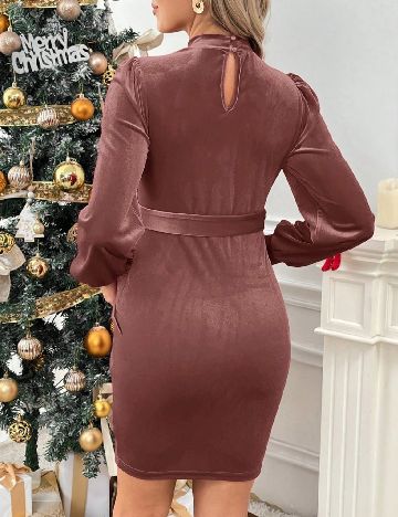 Rochie scurta SHEIN Maternity, roz pudra inchis