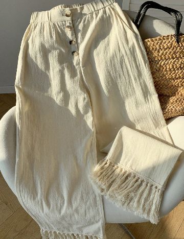 Pantaloni SHEIN CURVE, crem