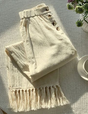 Pantaloni SHEIN CURVE, crem