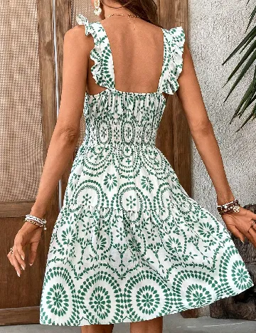 Rochie scurta Emery Rose, alb/verde