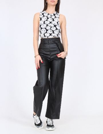 Top Pull&Bear, alb/negru